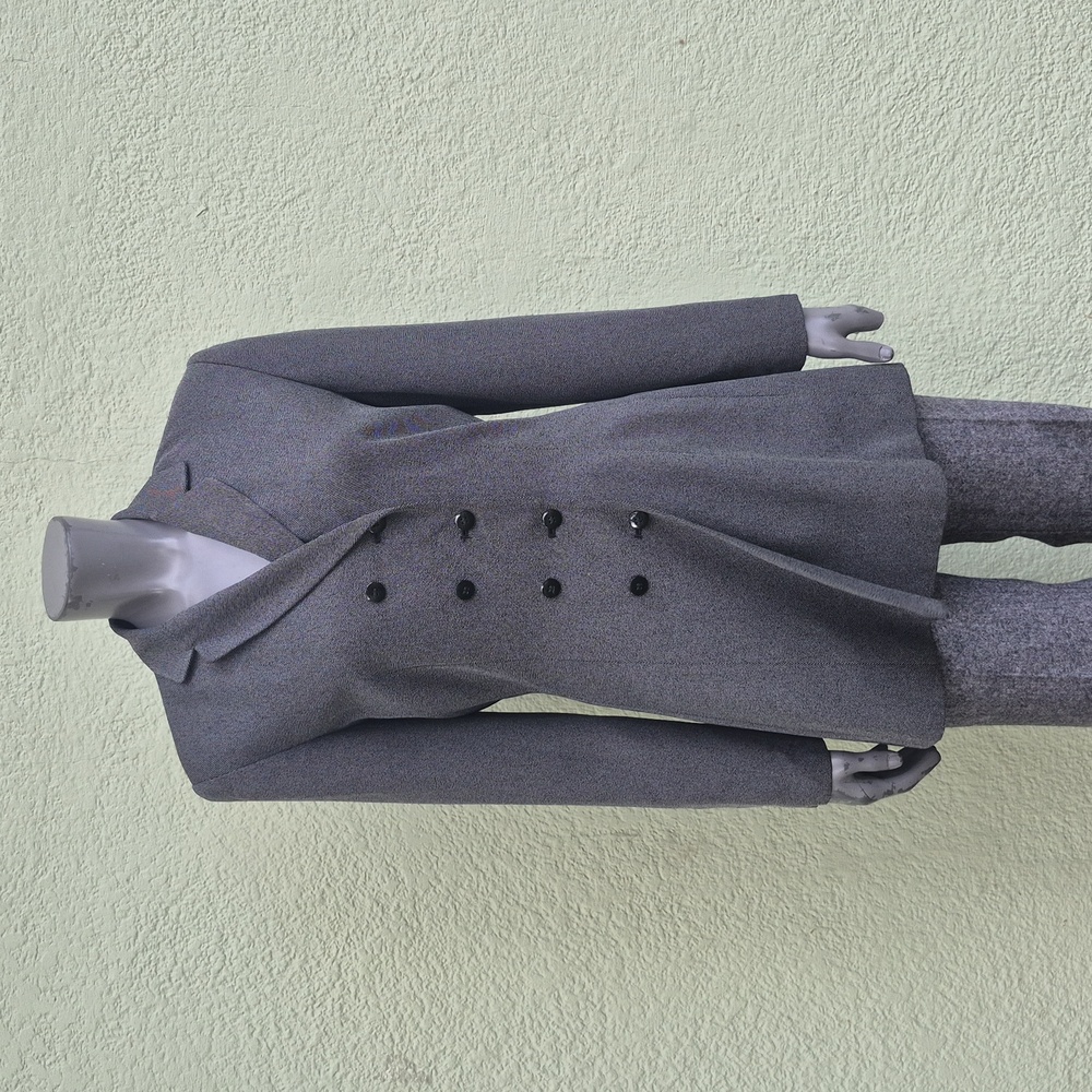 Larry Levine Suits (Myanmar) Ladies Double Breasted Dark Gray Suit Coat